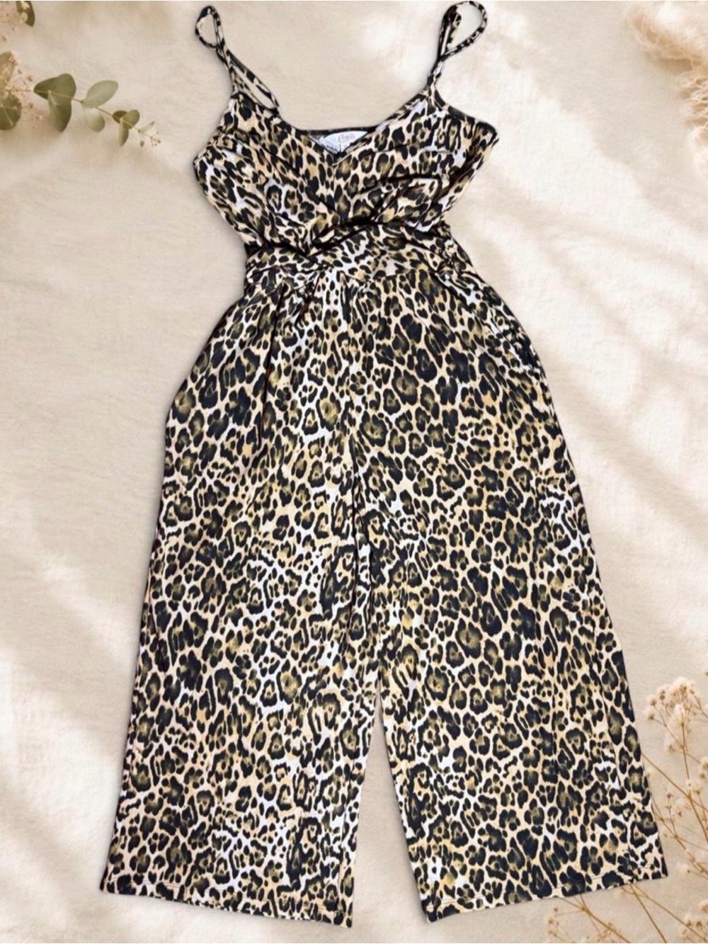 Vintage Y2K Candie’s Leopard Print Culotte Romper Cropped Wide Leg Emperor Waist